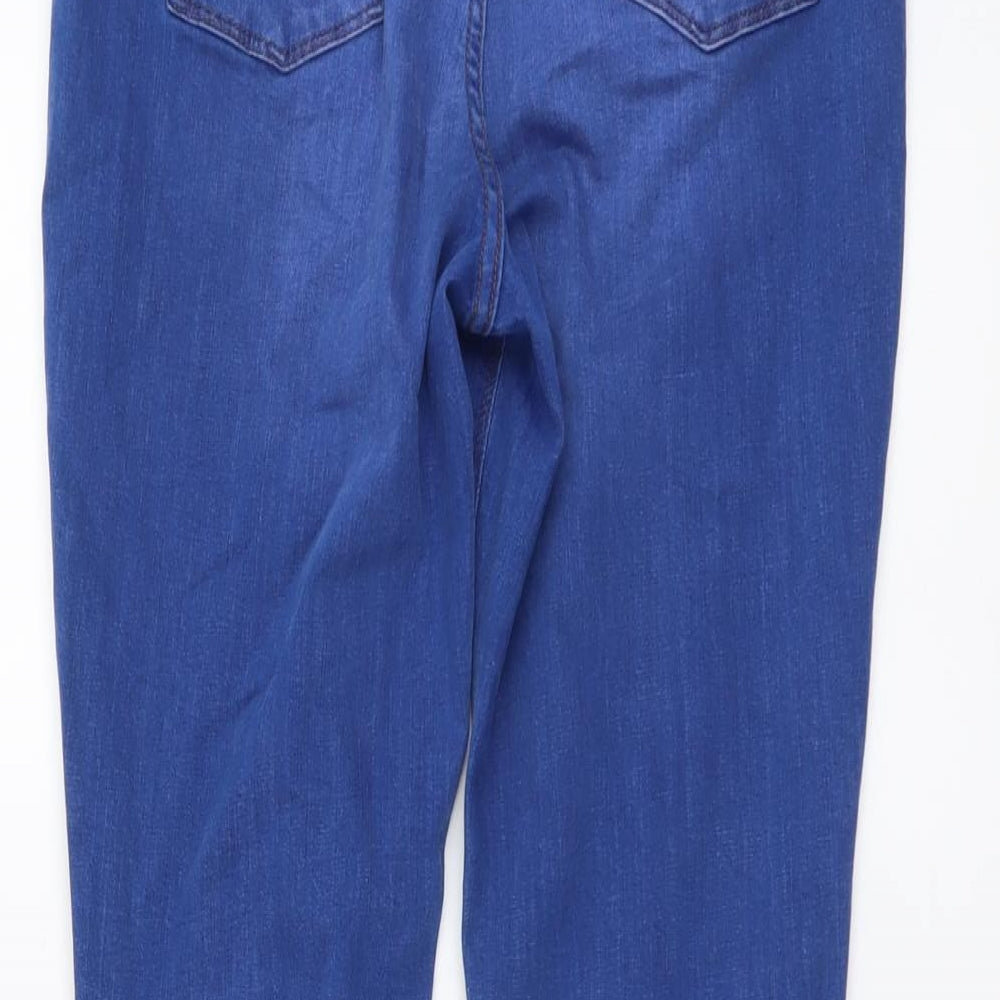 George Womens Blue Cotton Skinny Jeans Size 14 L27 in Regular Button