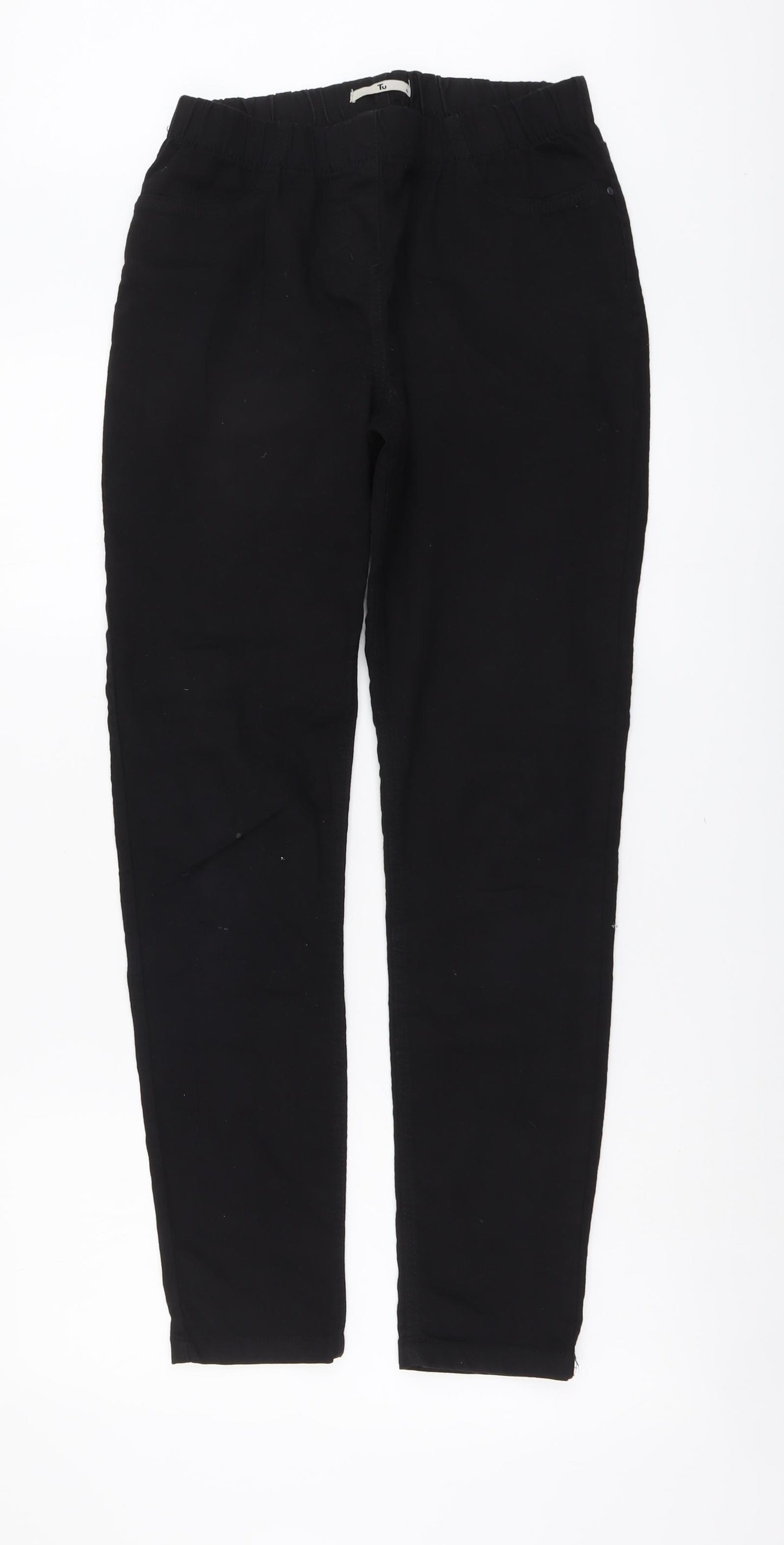TU Womens Black Cotton Straight Jeans Size 12 L30 in Regular