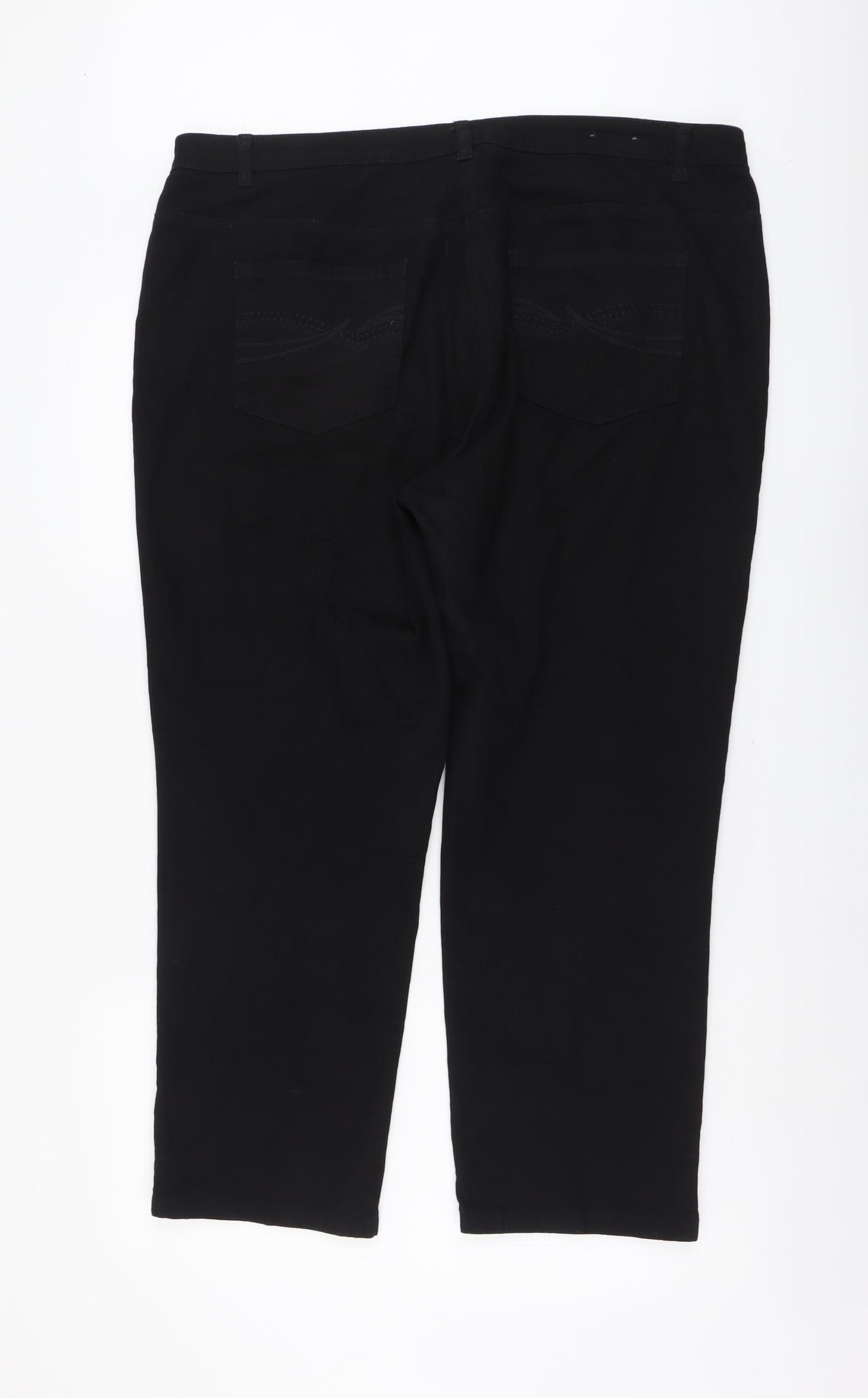 Bonmarché Womens Black Cotton Straight Jeans Size 20 L27 in Regular Button