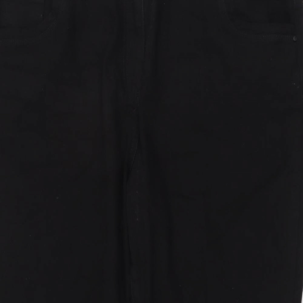 Bonmarché Womens Black Cotton Straight Jeans Size 20 L27 in Regular Button