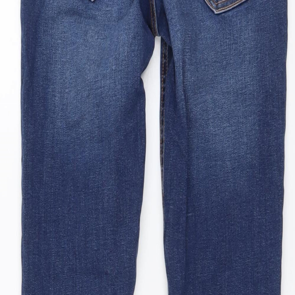 Zara Womens Blue Cotton Skinny Jeans Size 8 L27 in Regular Button