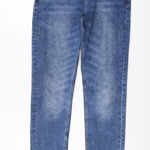 NEXT Womens Blue Cotton Straight Jeans Size 28 in L29 in Regular Button