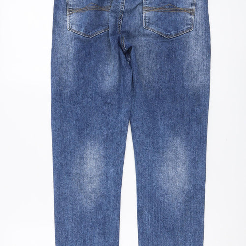 NEXT Womens Blue Cotton Straight Jeans Size 28 in L29 in Regular Button