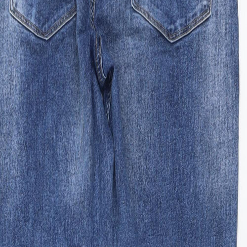 NEXT Womens Blue Cotton Straight Jeans Size 28 in L29 in Regular Button
