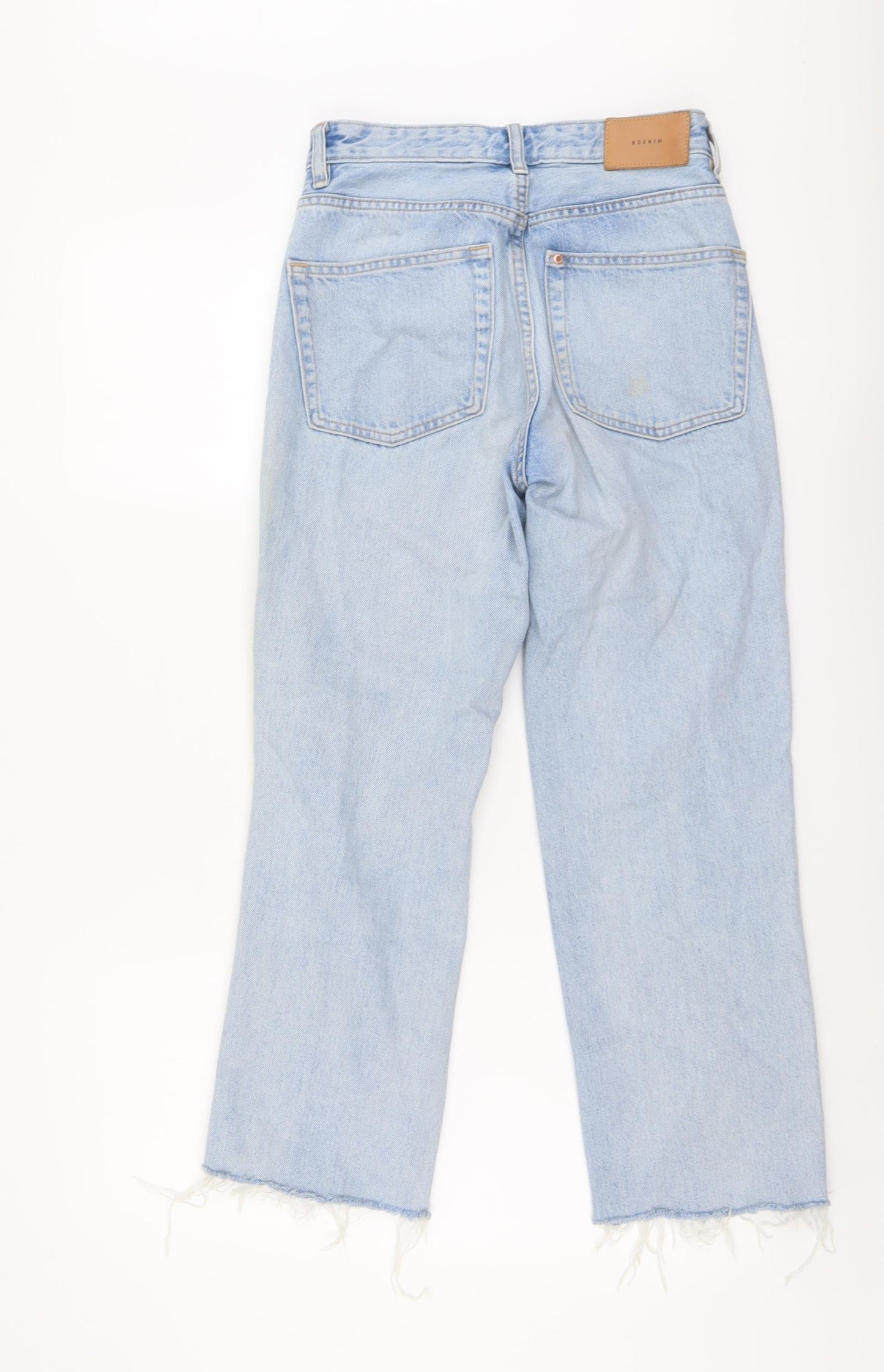 H&M Womens Blue Cotton Straight Jeans Size 26 in L25 in Regular Button