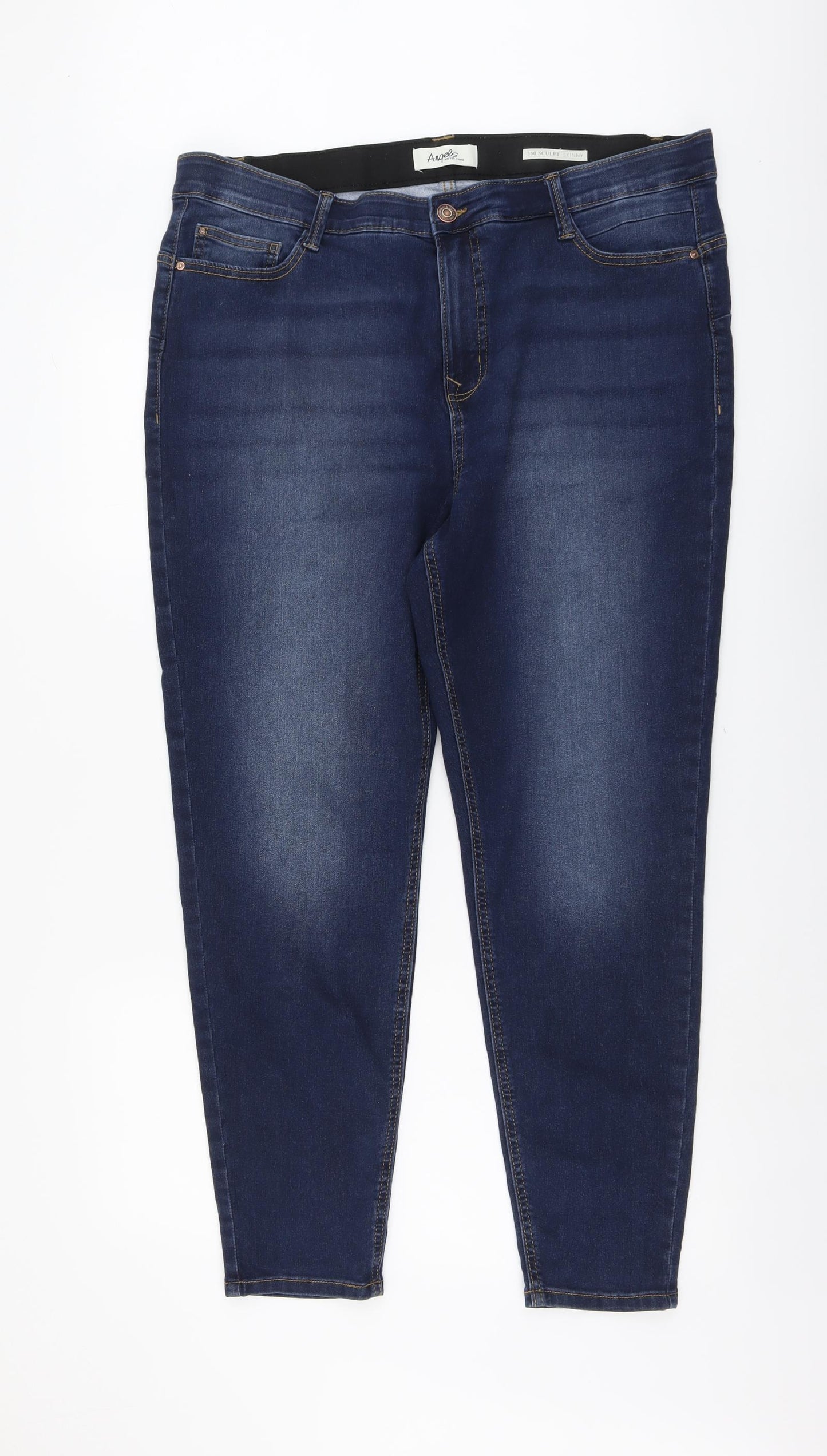 Angels Womens Blue Cotton Skinny Jeans Size 20 L28 in Regular Button
