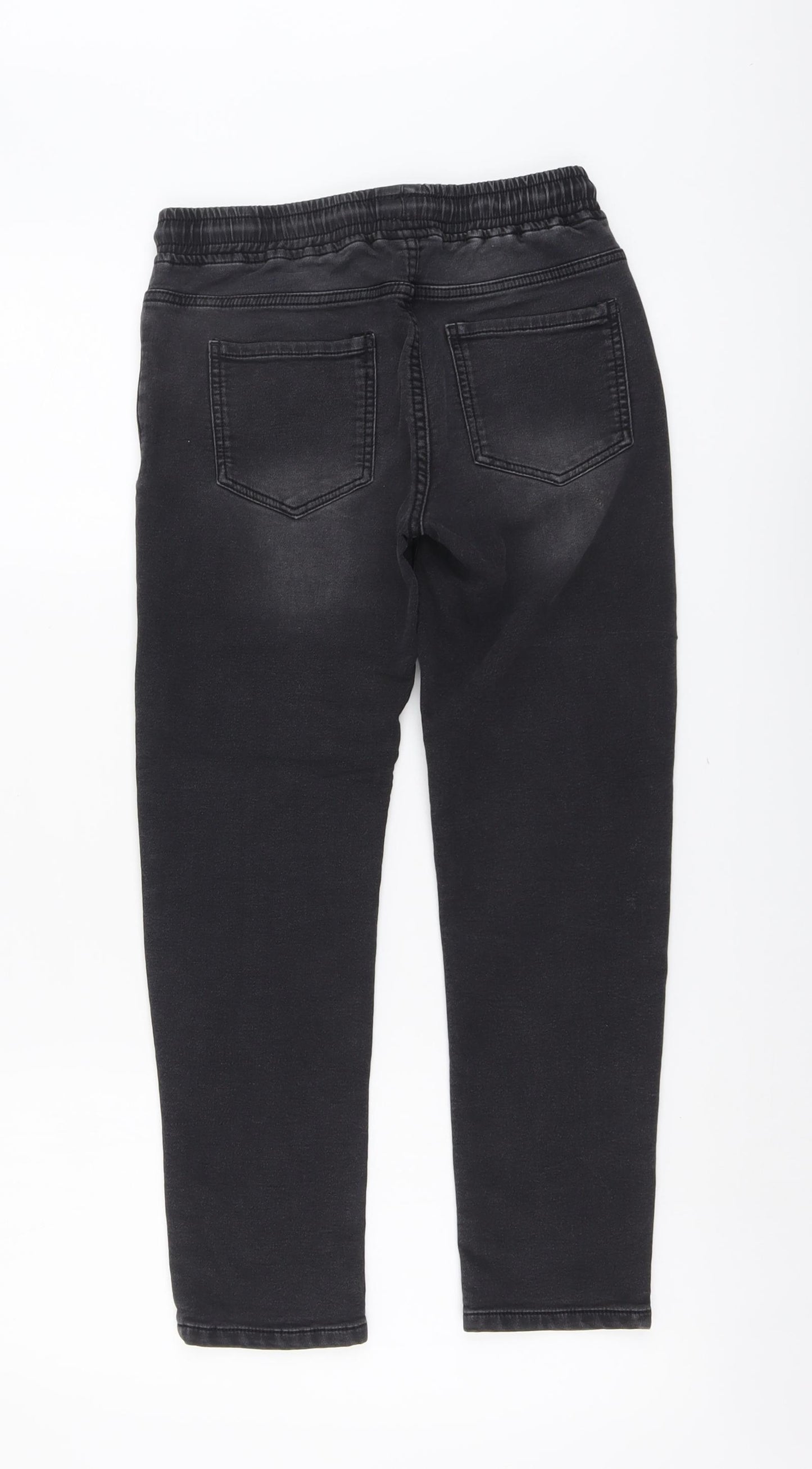 NEXT Boys Grey Cotton Straight Jeans Size 11 Years Regular Drawstring