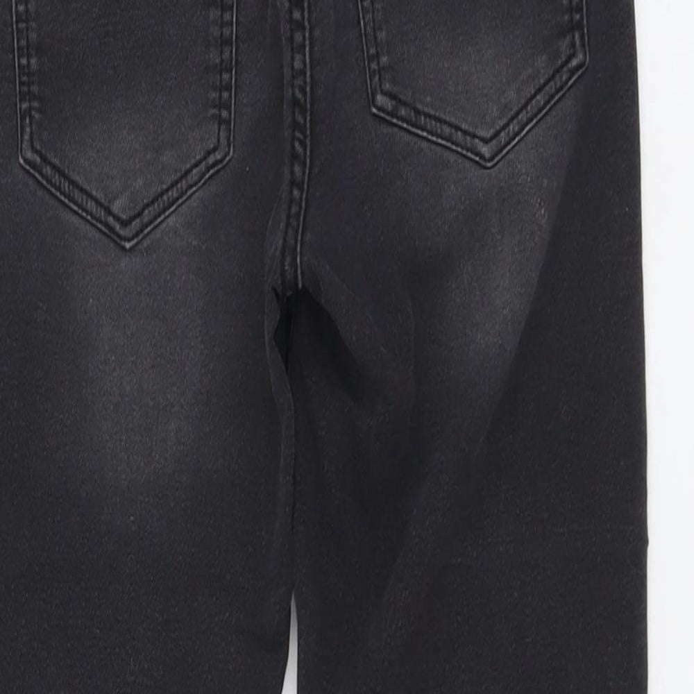 NEXT Boys Grey Cotton Straight Jeans Size 11 Years Regular Drawstring