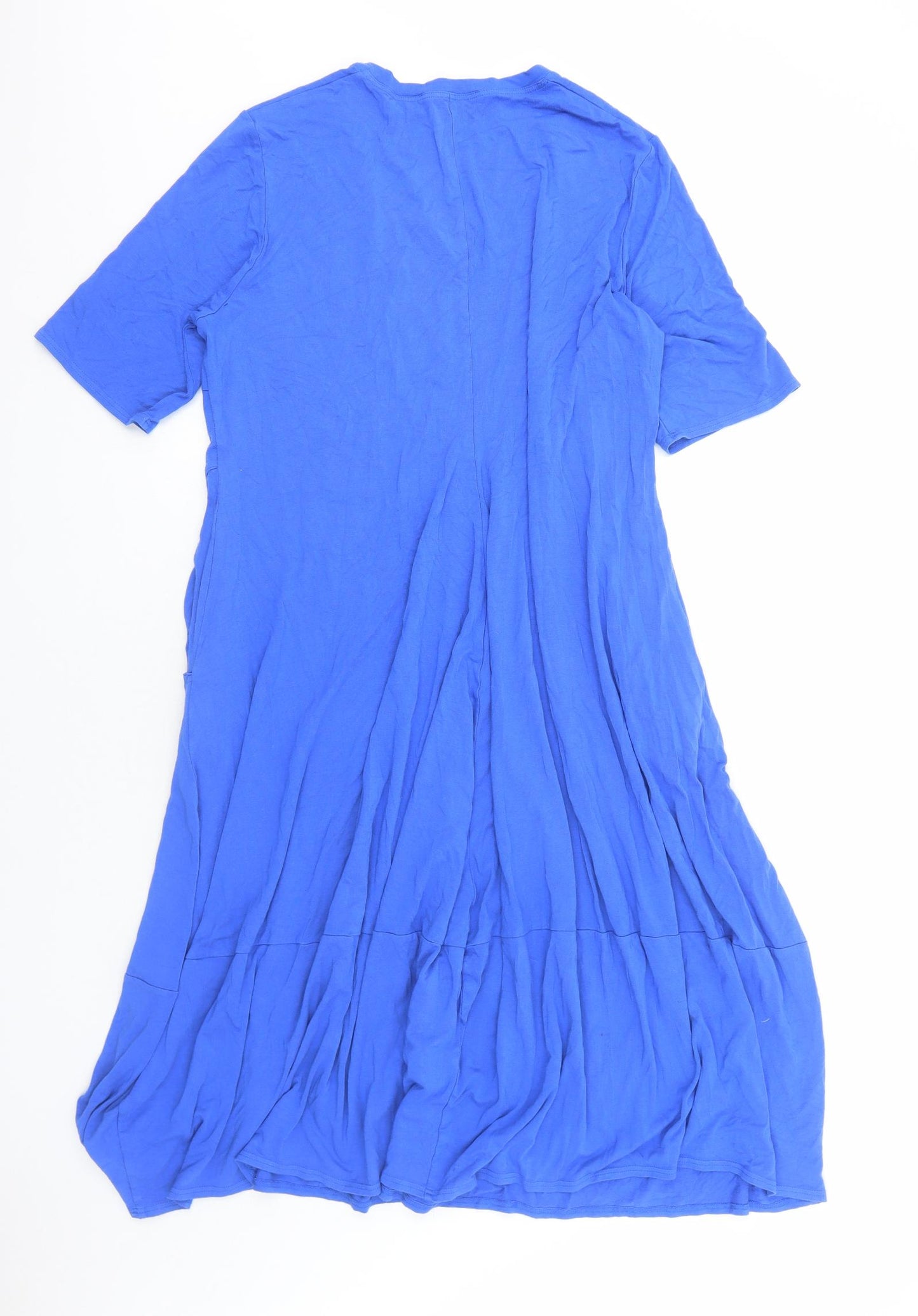 Q'neel Womens Blue Viscose Trapeze & Swing Size 20 Scoop Neck Pullover
