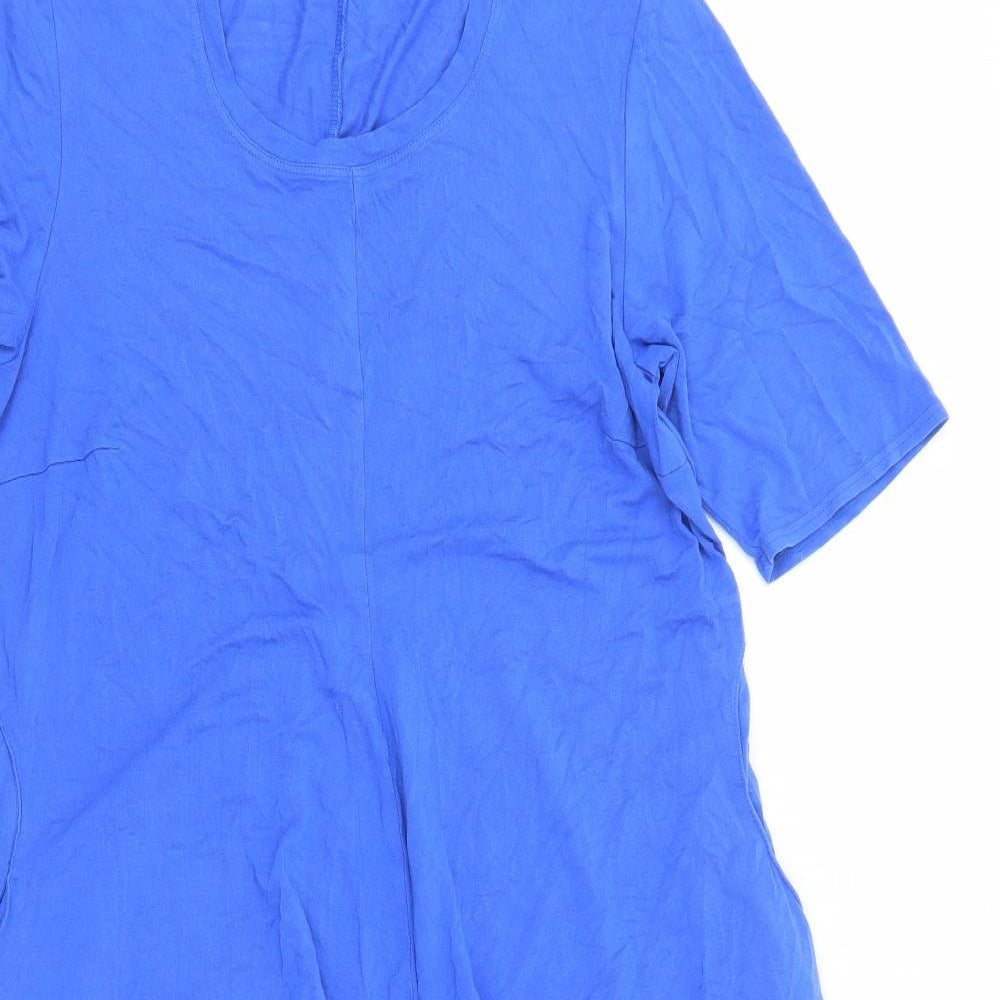 Q'neel Womens Blue Viscose Trapeze & Swing Size 20 Scoop Neck Pullover