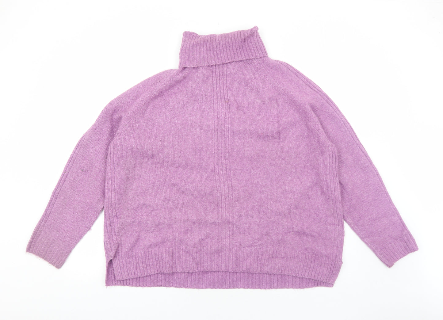 Marks and Spencer Womens Purple Roll Neck Acrylic Pullover Jumper Size XL