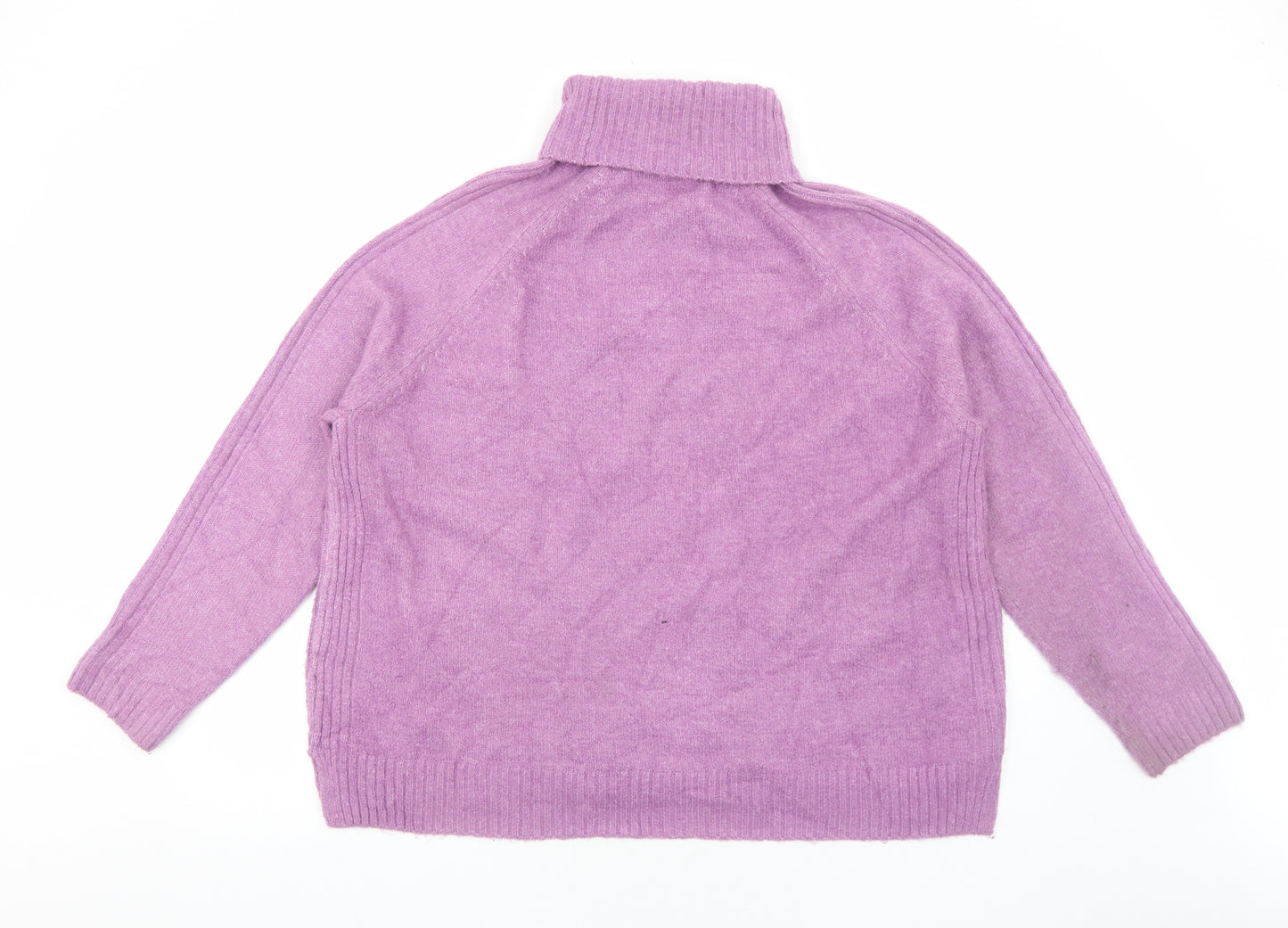 Marks and Spencer Womens Purple Roll Neck Acrylic Pullover Jumper Size XL
