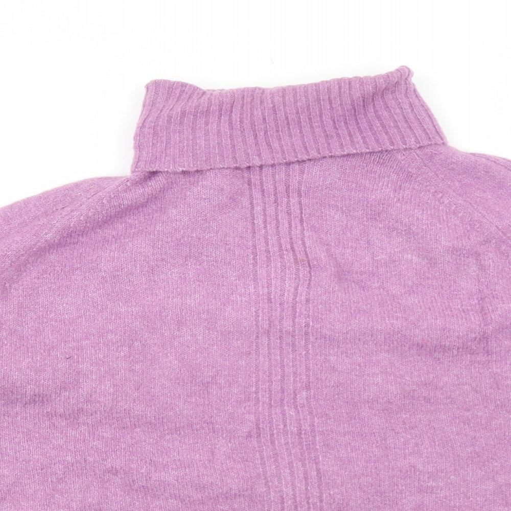 Marks and Spencer Womens Purple Roll Neck Acrylic Pullover Jumper Size XL