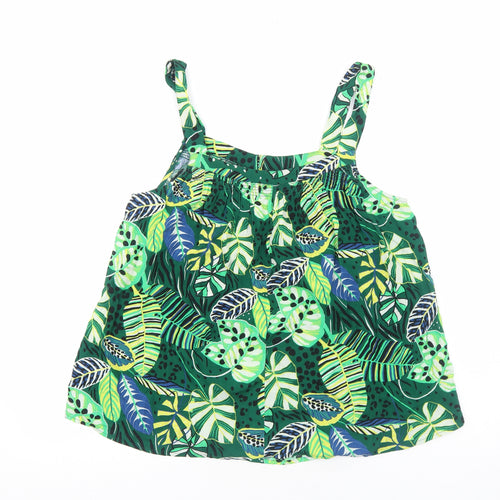 NEXT Womens Green Geometric Viscose Basic Tank Size 16 V-Neck