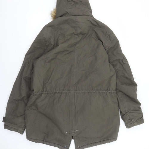 Joe Browns Mens Green Parka Coat Size L Zip
