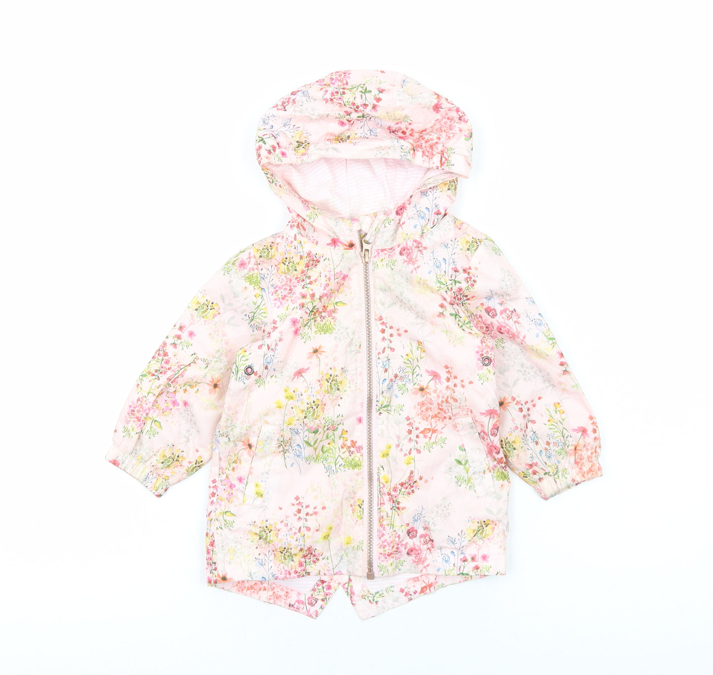 NEXT Girls Pink Floral Basic Jacket Jacket Size 9-12 Months Zip