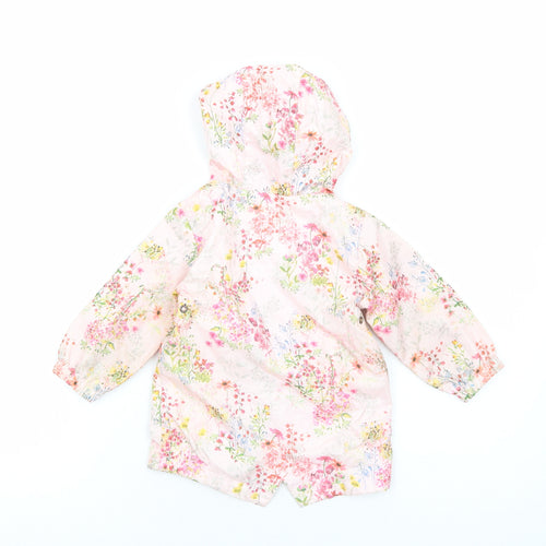 NEXT Girls Pink Floral Basic Jacket Jacket Size 9-12 Months Zip