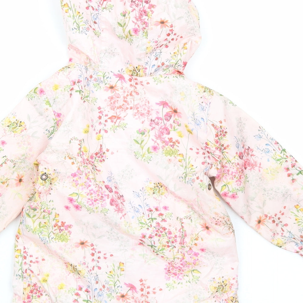 NEXT Girls Pink Floral Basic Jacket Jacket Size 9-12 Months Zip