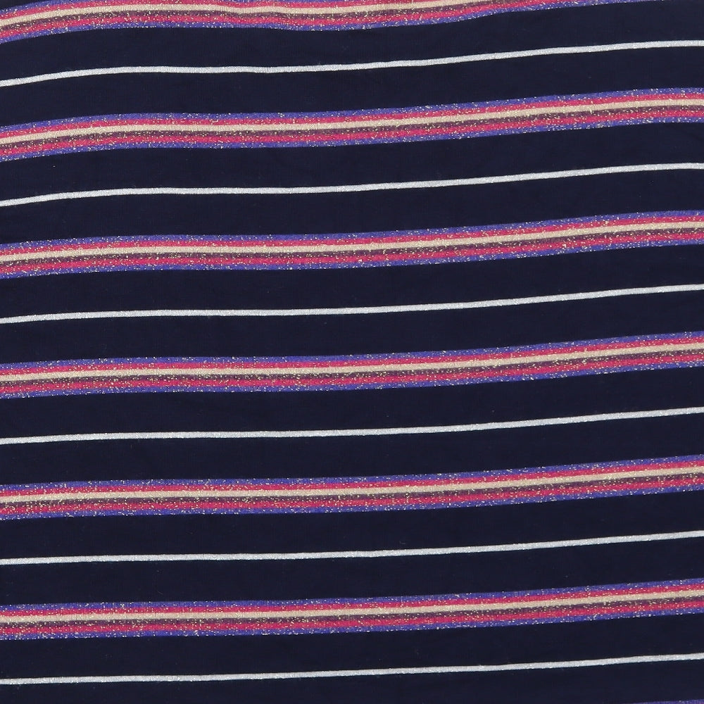 Phase Eight Womens Blue Round Neck Striped Viscose Pullover Jumper Size 16