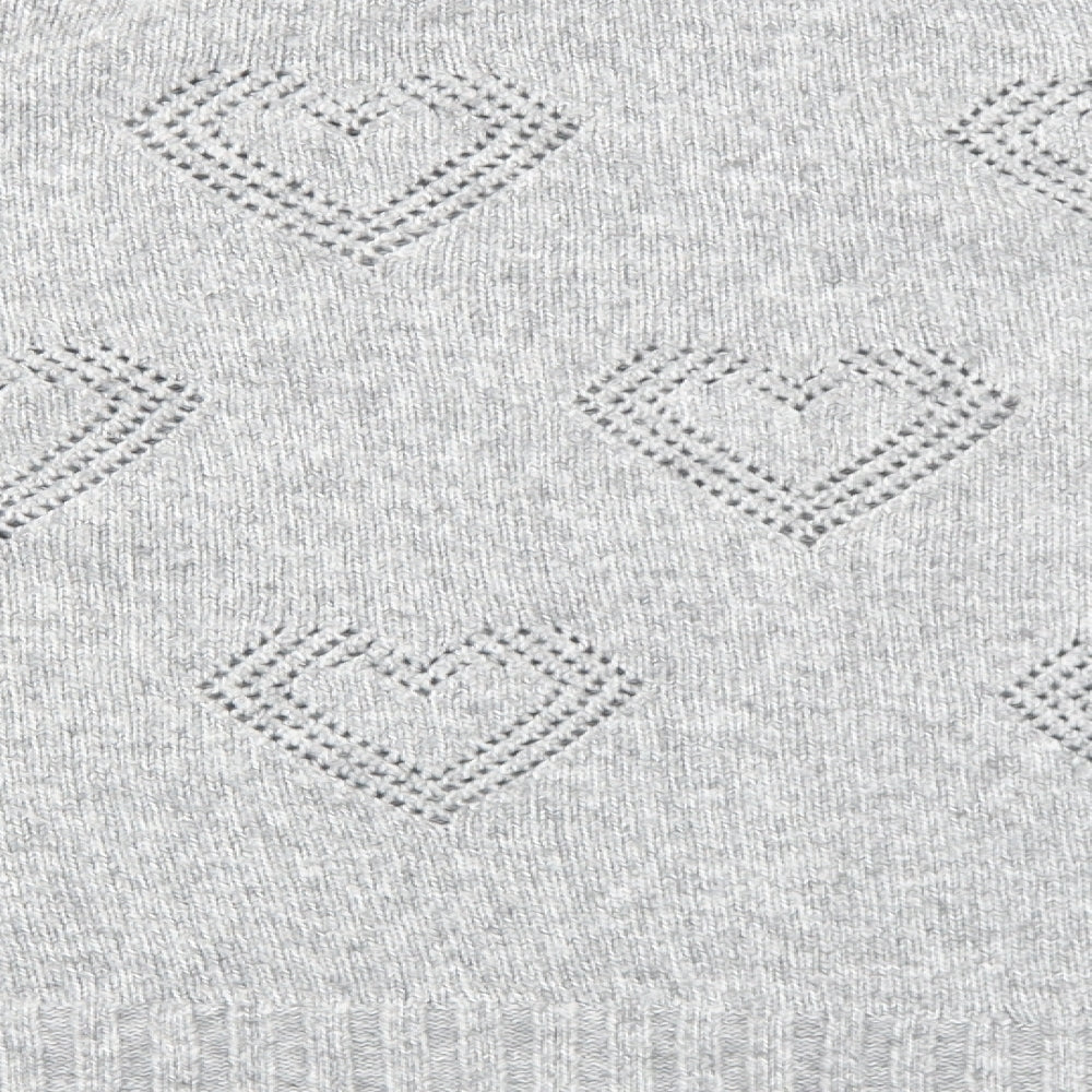 Crew Clothing Womens Grey Crew Neck Geometric Acrylic Pullover Jumper Size 16