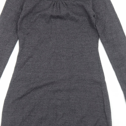 Karen Cole Womens Grey Acrylic Jumper Dress Size S Scoop Neck Pullover