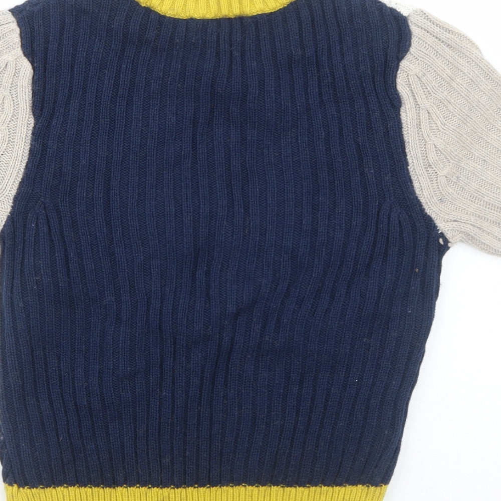 Marks and Spencer Womens Black Round Neck Cotton Pullover Jumper Size 8