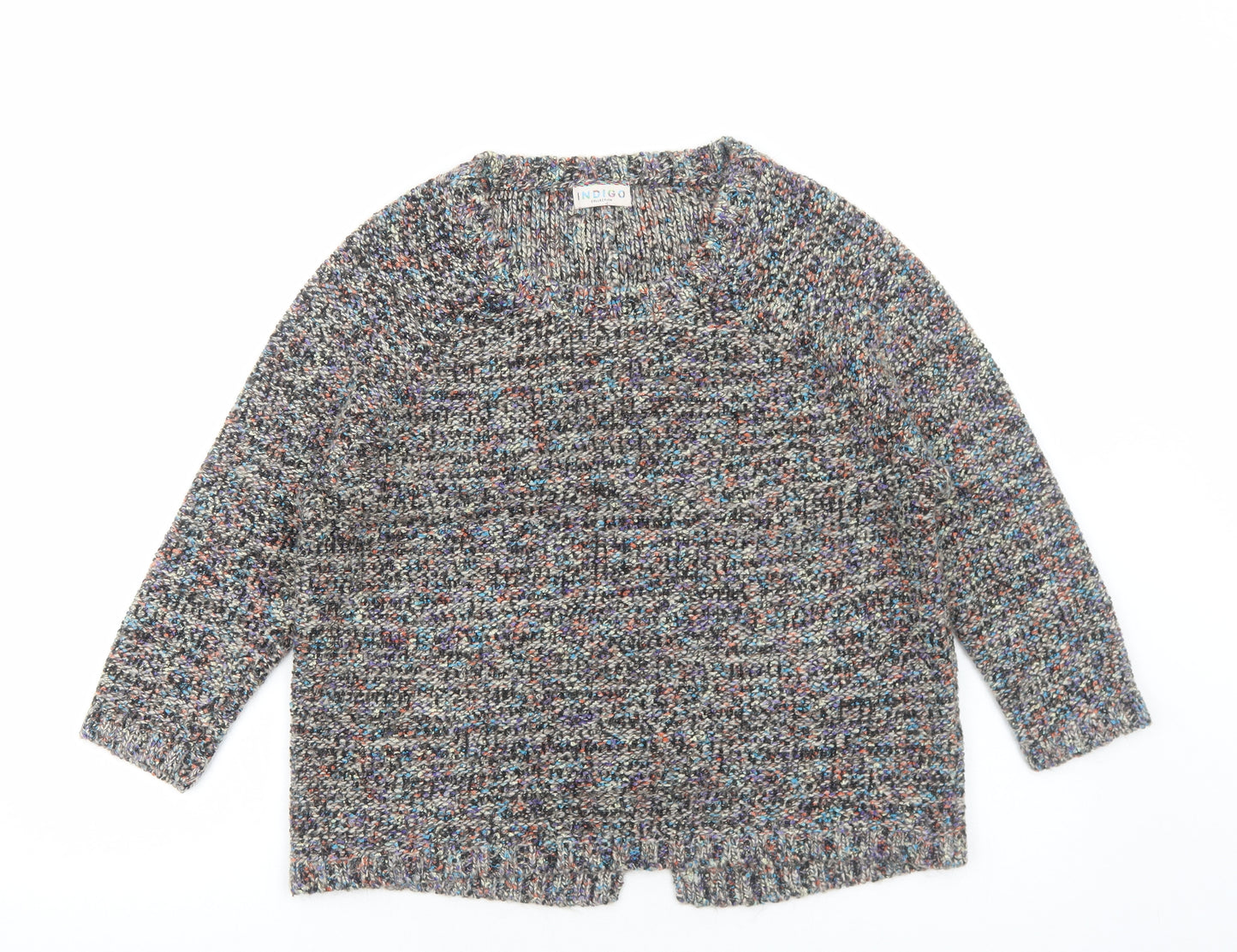 Marks and Spencer Womens Multicoloured Round Neck Acrylic Pullover Jumper Size 12