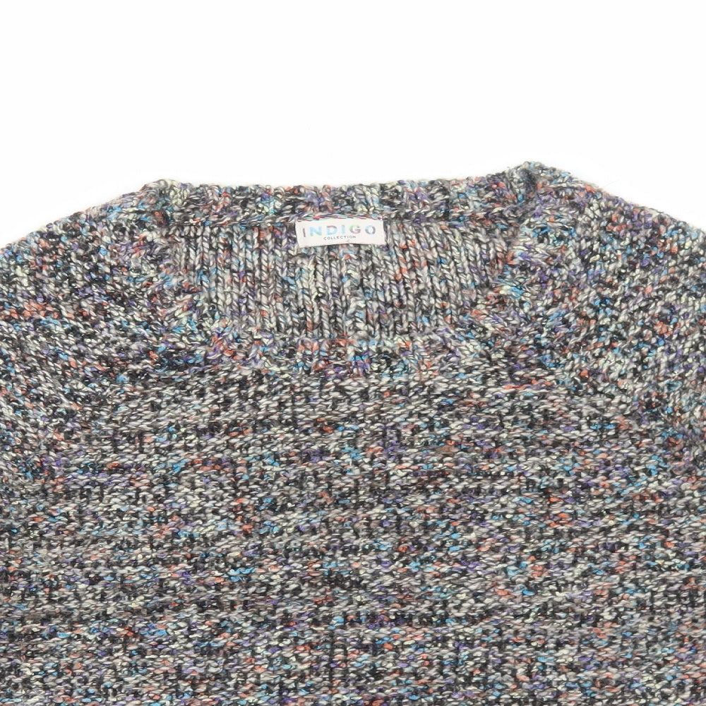 Marks and Spencer Womens Multicoloured Round Neck Acrylic Pullover Jumper Size 12