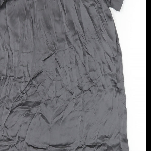 Set Womens Grey Silk Shift Size 10 Scoop Neck Pullover