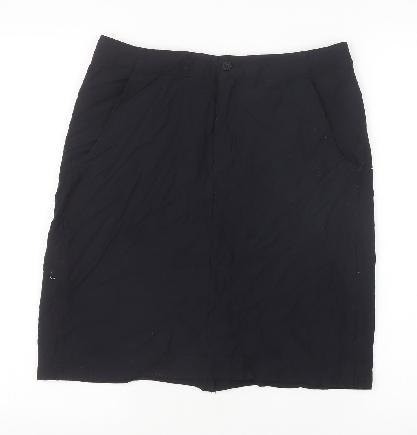 Royal Robbins Womens Black Nylon Straight & Pencil Skirt Size 6 Zip