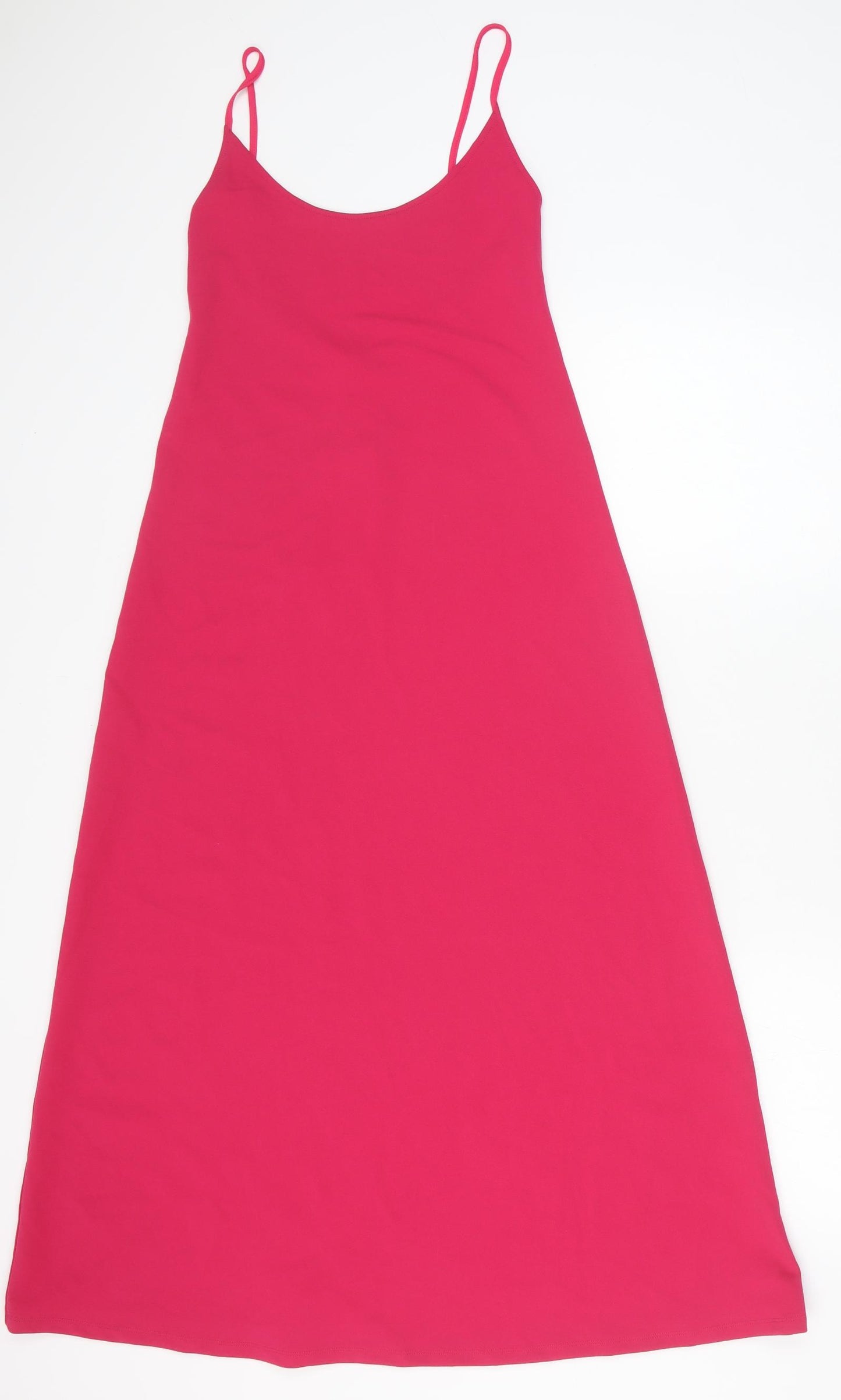 Zara Womens Pink Polyester Maxi Size S Scoop Neck Pullover