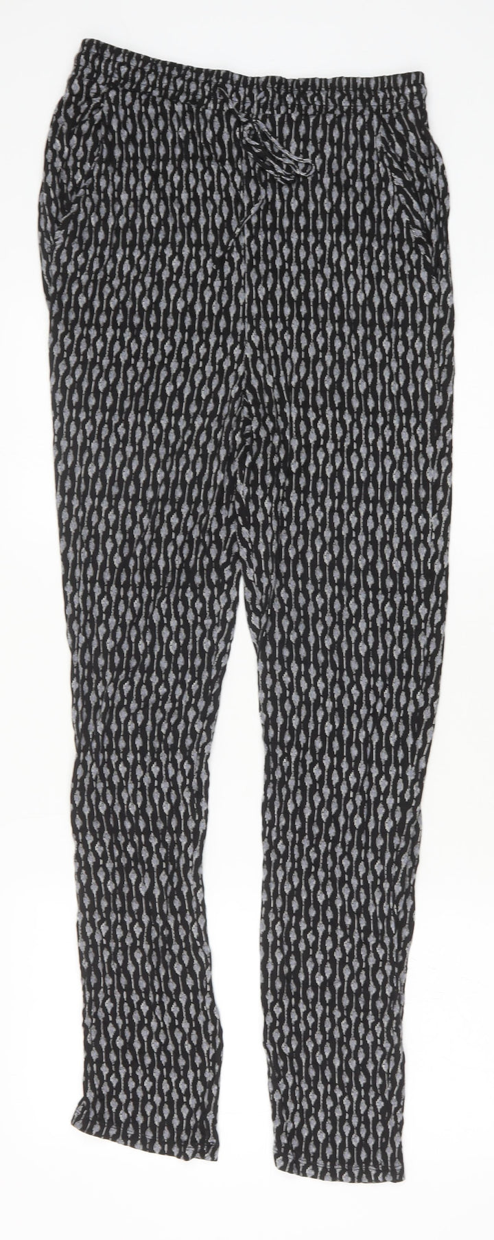 H&M Womens Black Geometric Viscose Jogger Leggings Size S