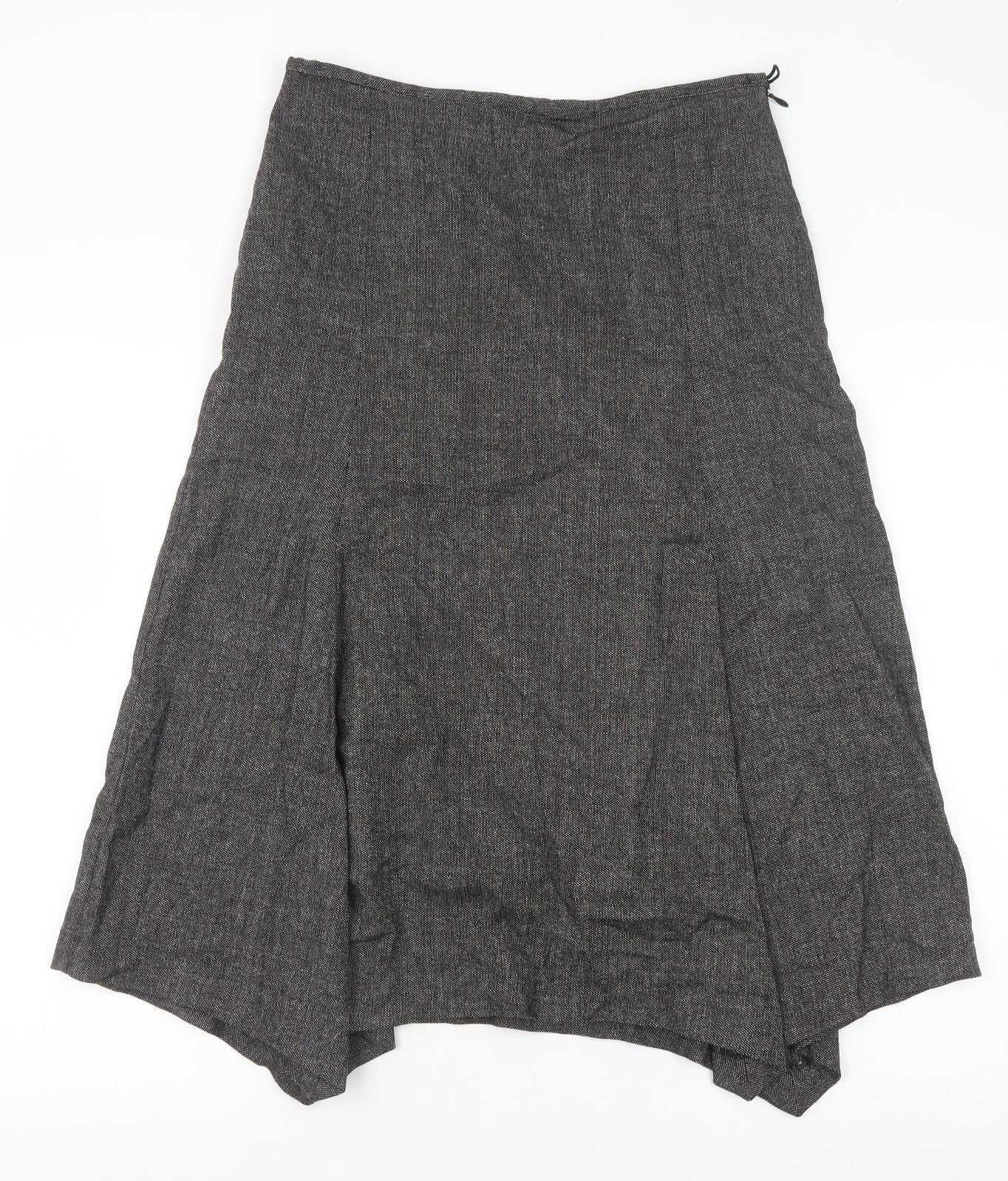 Marks and Spencer Womens Grey Wool Swing Skirt Size 10 Zip
