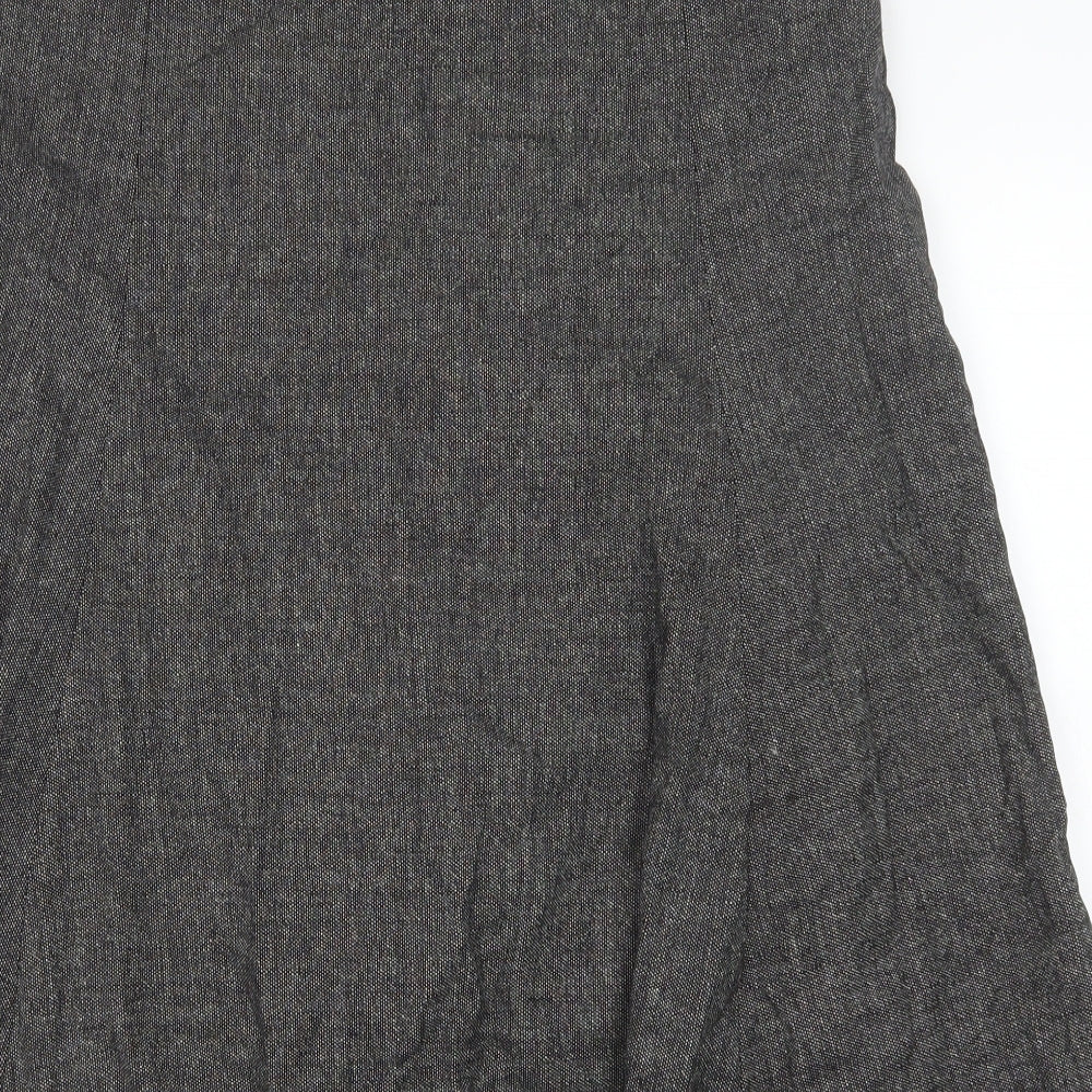 Marks and Spencer Womens Grey Wool Swing Skirt Size 10 Zip