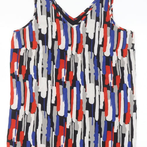 Matalan Womens Multicoloured Geometric Polyester Tunic Tank Size 14 V-Neck