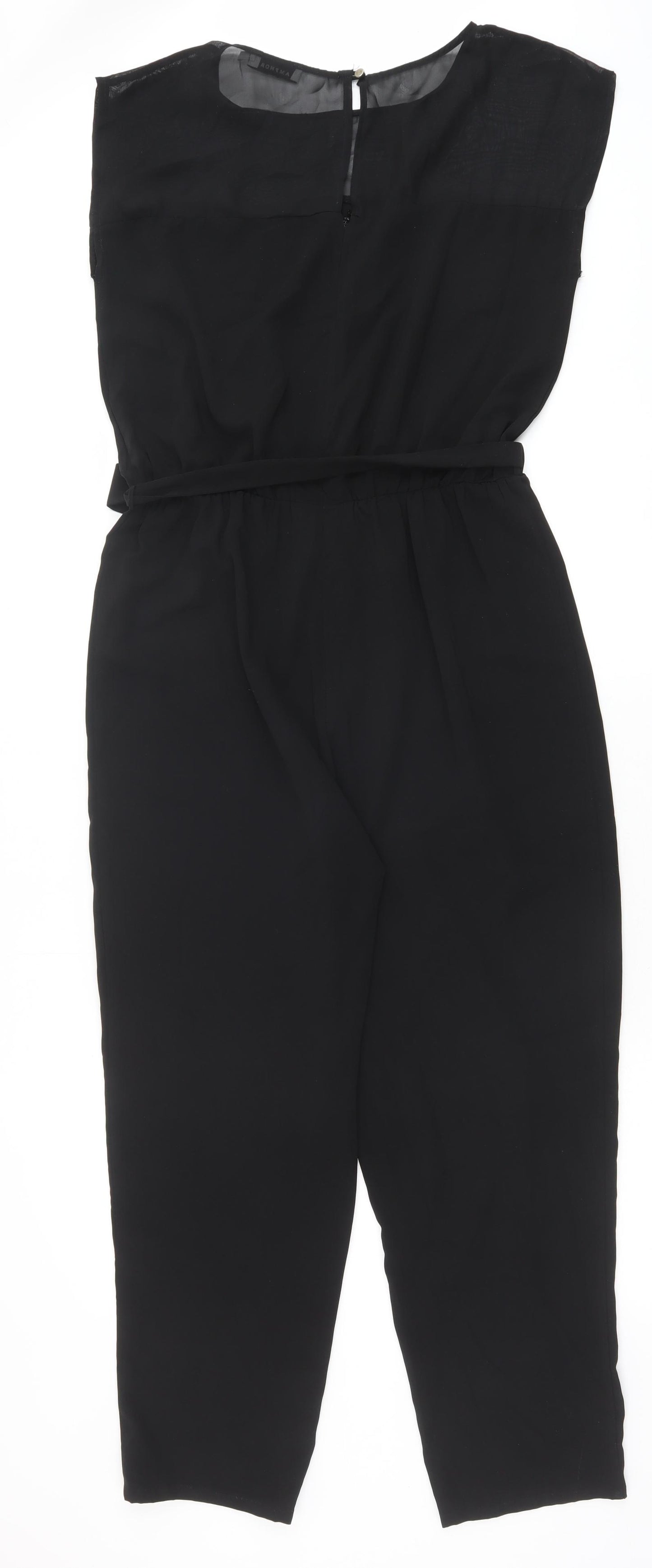 Amphora Womens Black Polyester Jumpsuit One-Piece Size 14 Zip