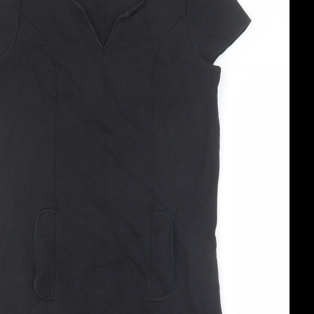 Boden Womens Black Cotton A-Line Size 6 V-Neck Pullover