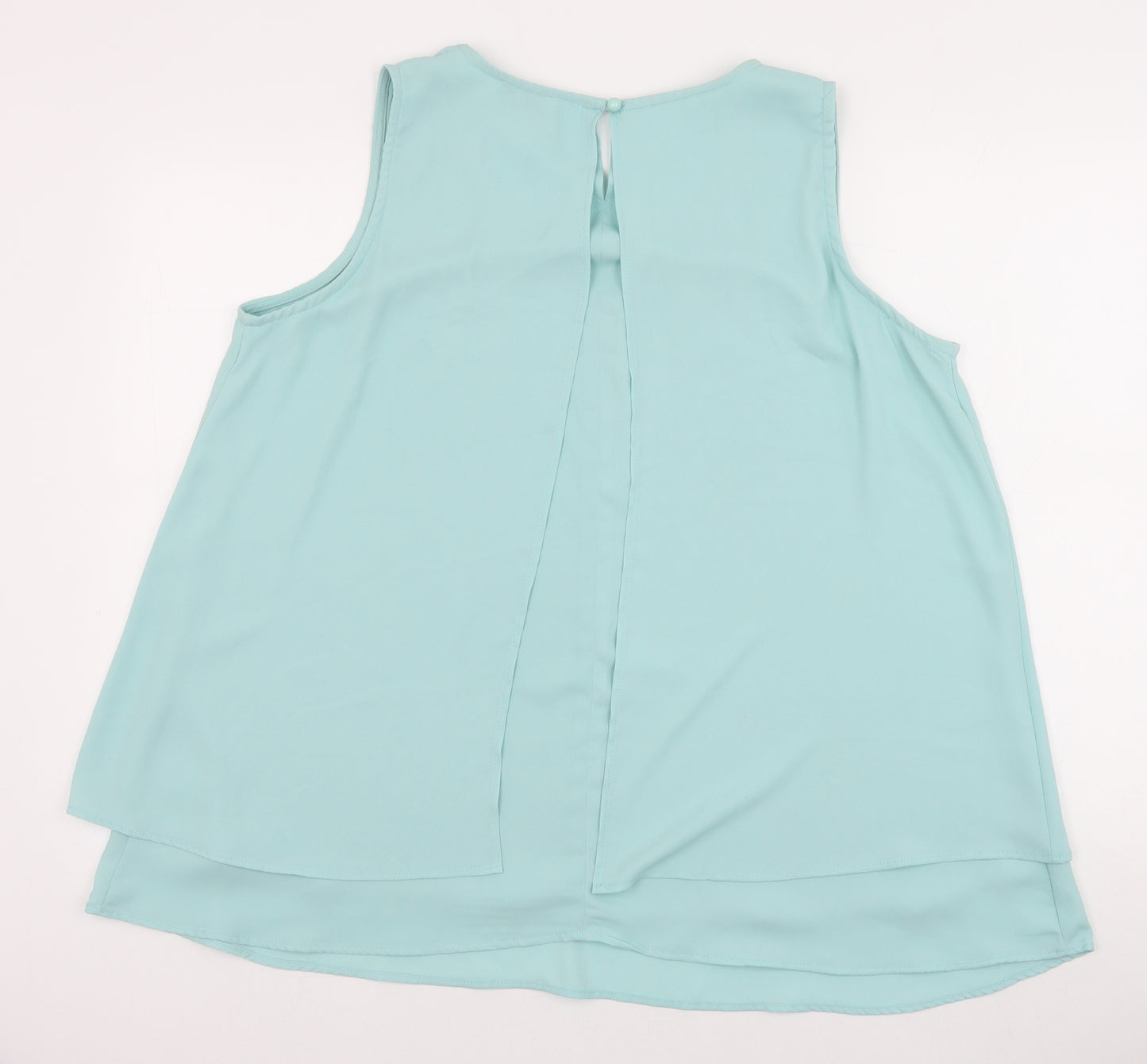 Anna Smith Womens Green Polyester Basic Tank Size 20 Round Neck