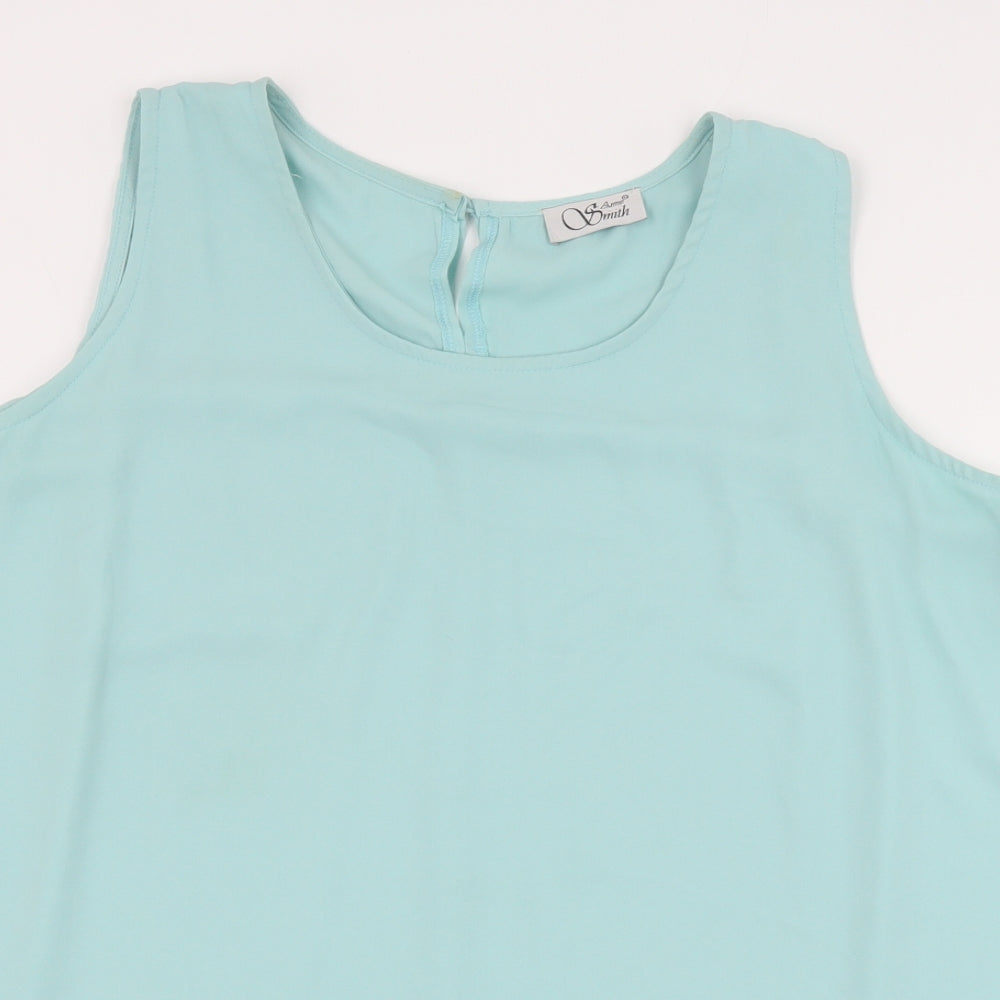 Anna Smith Womens Green Polyester Basic Tank Size 20 Round Neck