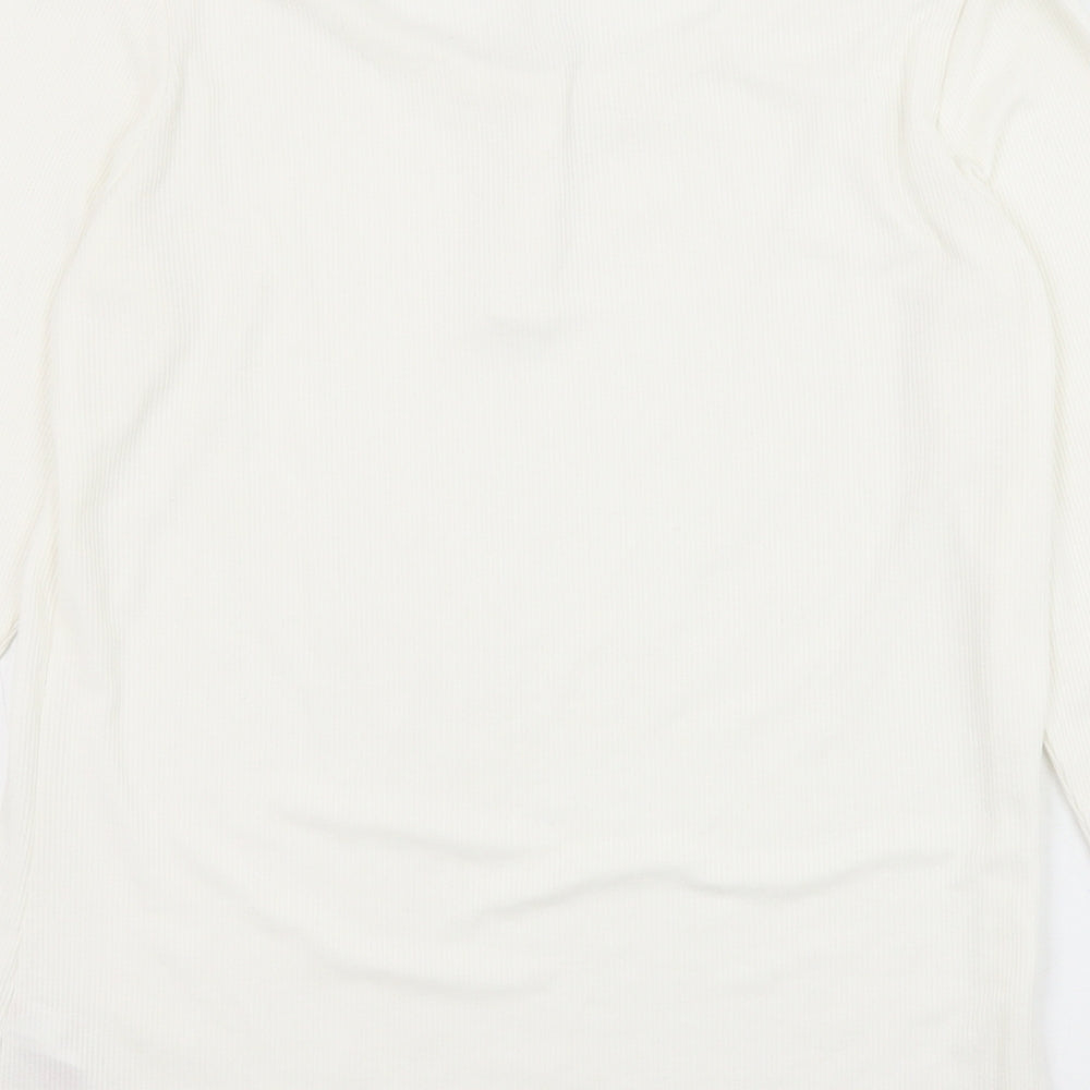 F&F Womens Ivory Viscose Basic T-Shirt Size 18 Round Neck
