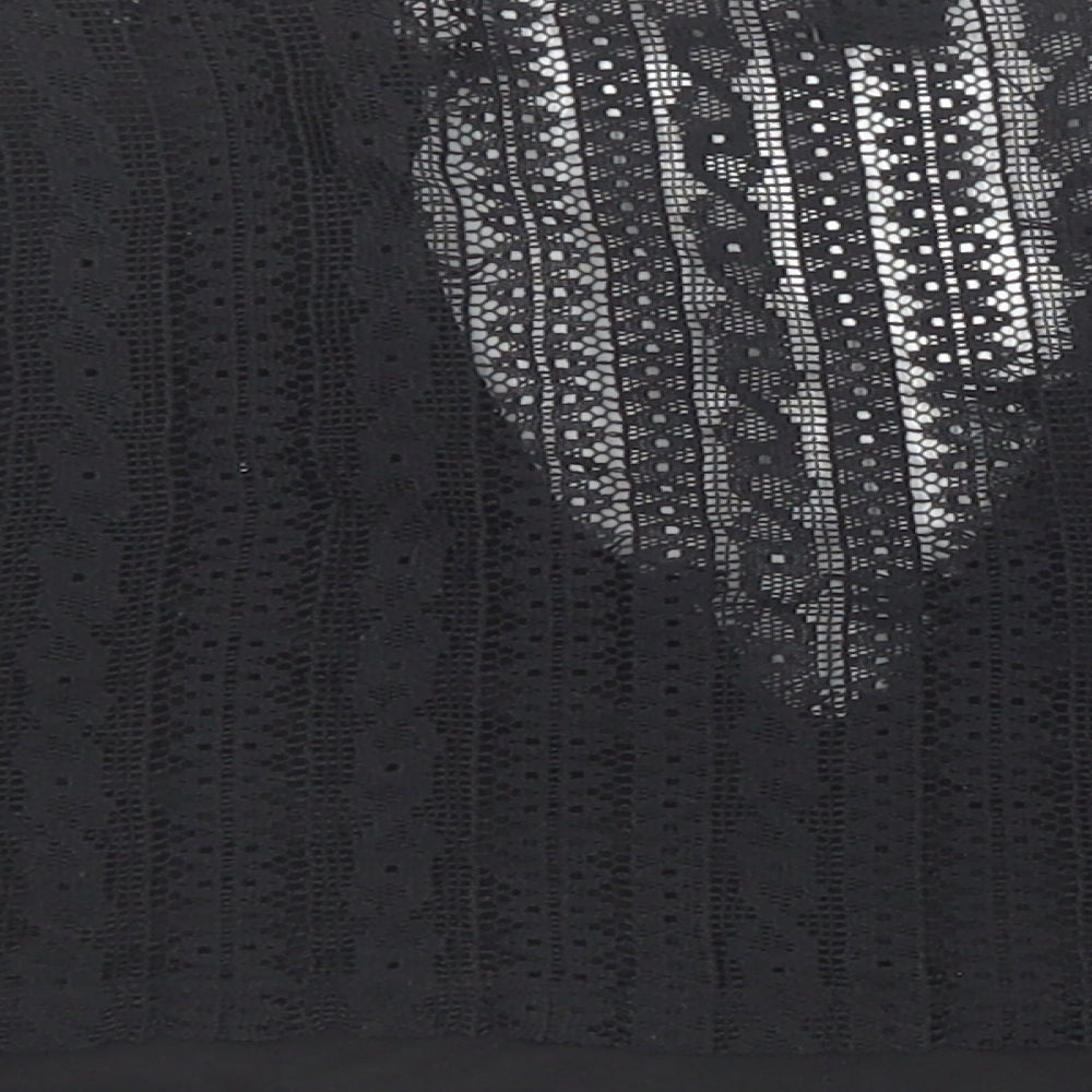 Primark Womens Black Polyester Basic T-Shirt Size S V-Neck