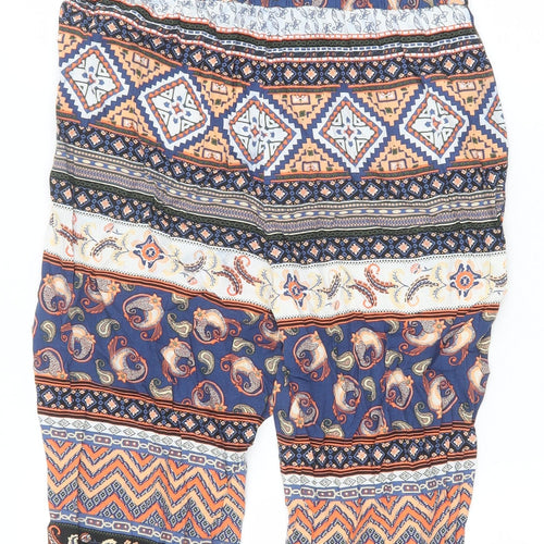 ESMARA Womens Multicoloured Geometric Polyester Jumpsuit One-Piece Size 8 Button