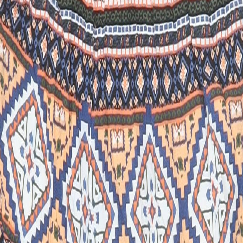 ESMARA Womens Multicoloured Geometric Polyester Jumpsuit One-Piece Size 8 Button