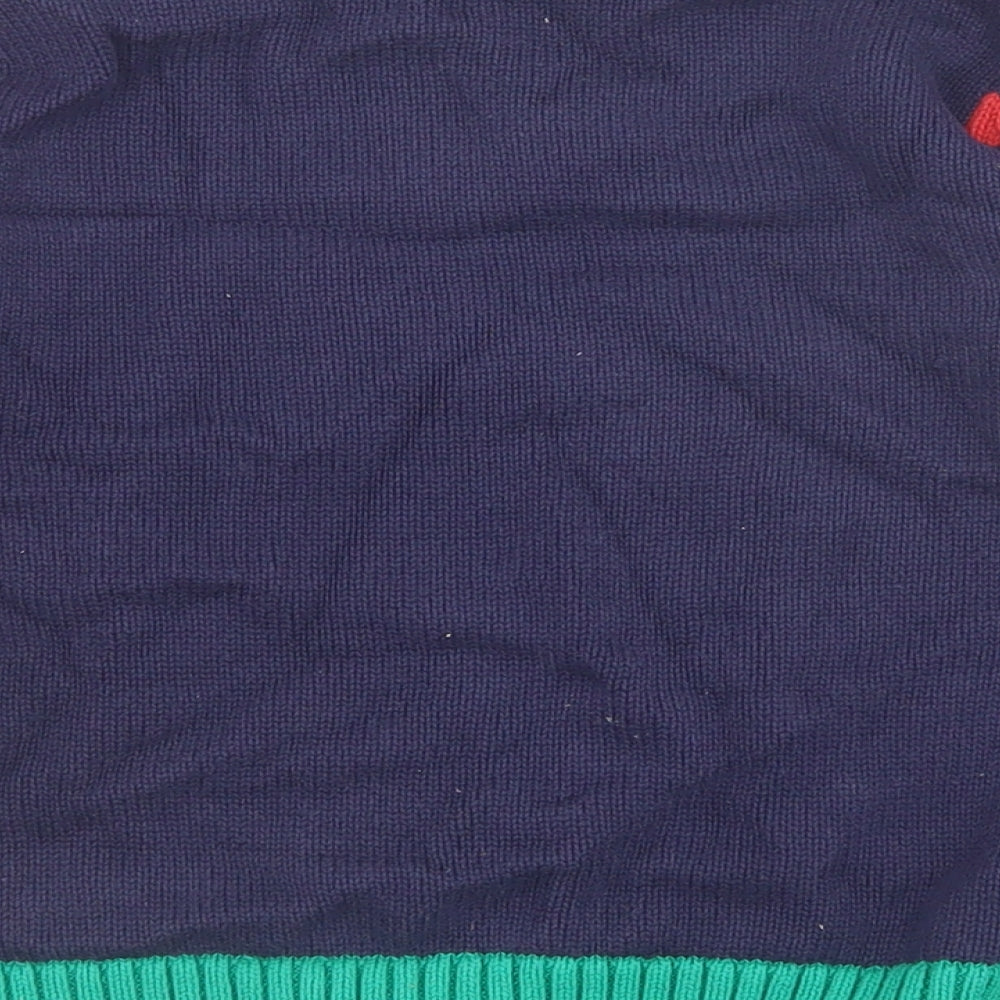 Little Bird Boys Blue Round Neck 100% Cotton Pullover Jumper Size 5-6 Years Pullover - Christmas