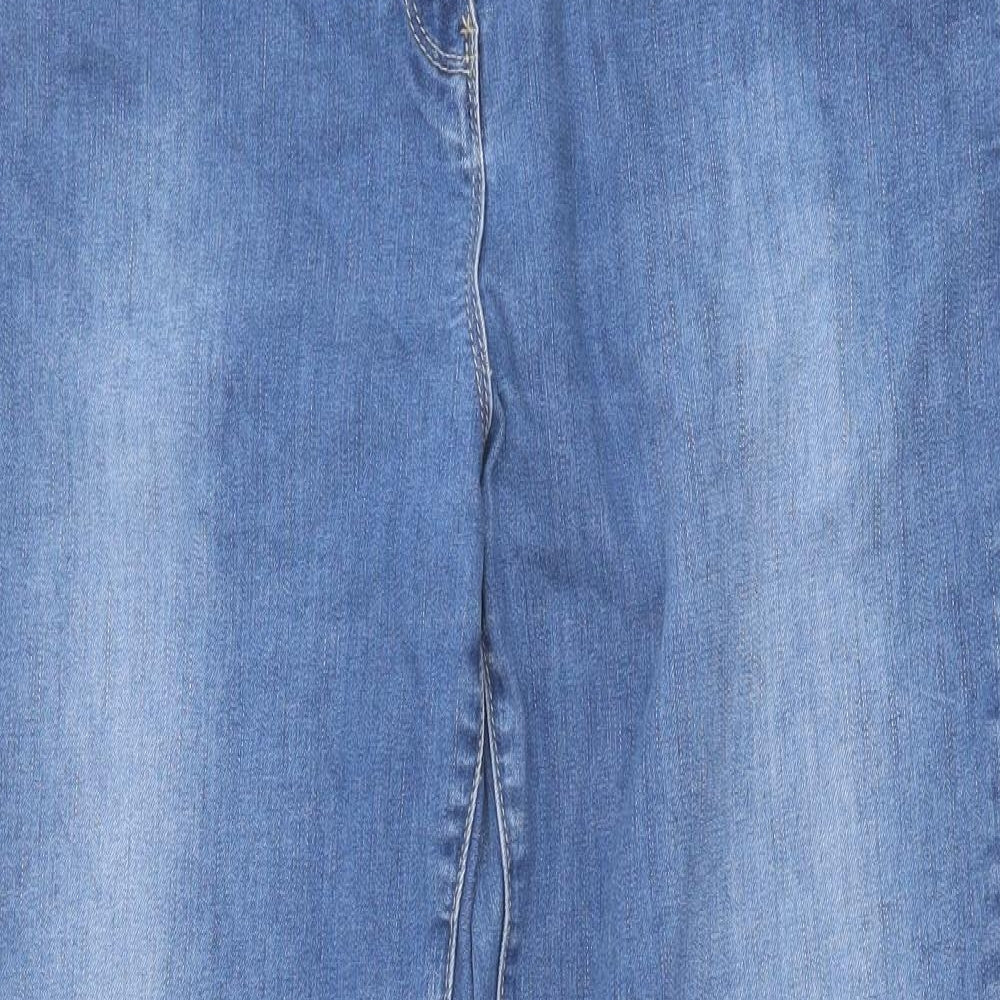 Principles Womens Blue Cotton Straight Jeans Size 16 Slim Zip