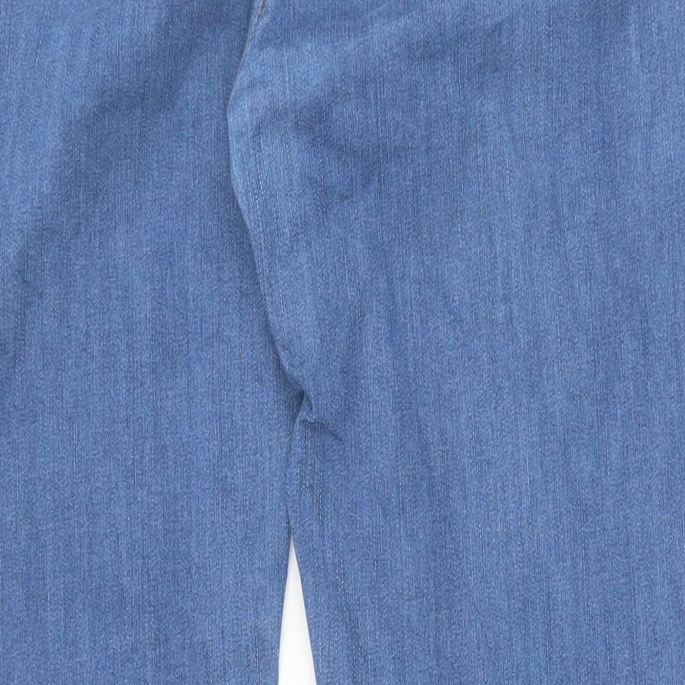 Principles Womens Blue Cotton Straight Jeans Size 16 Slim Zip