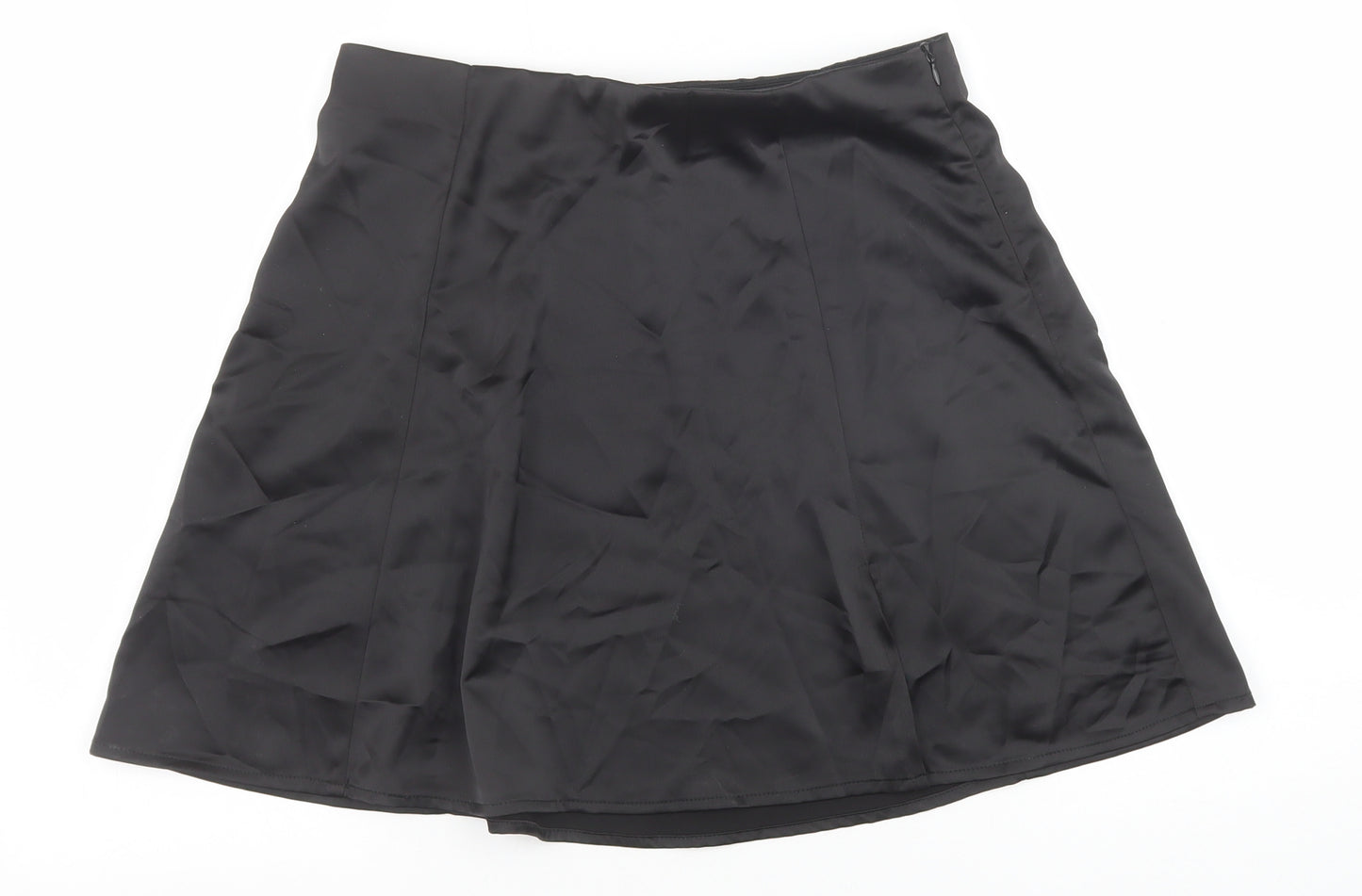Ardene Contemporary Wear Womens Black Polyester A-Line Skirt Size M Zip