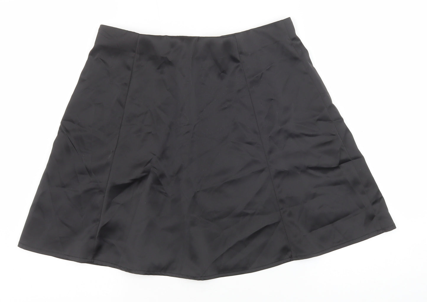 Ardene Contemporary Wear Womens Black Polyester A-Line Skirt Size M Zip