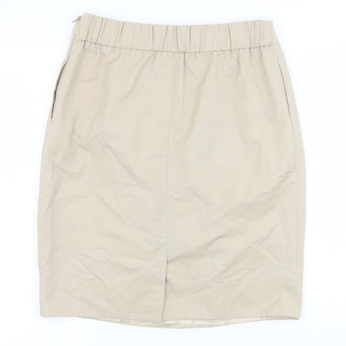 John Lewis Womens Beige Cotton Tulip Skirt Size 12 Zip
