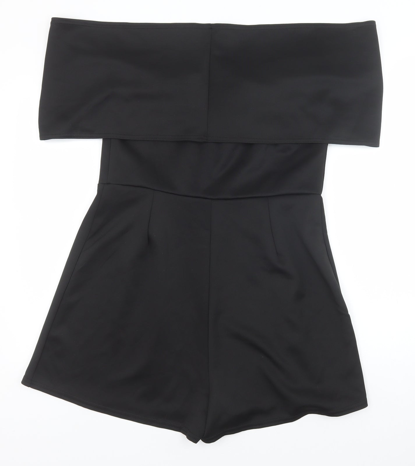 Boohoo Womens Black Polyester Bodysuit One-Piece Size 18 Zip